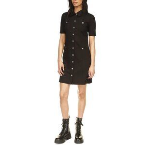 MICHAEL Michael Kors Womens Pocket Shirtdress Size XL Black